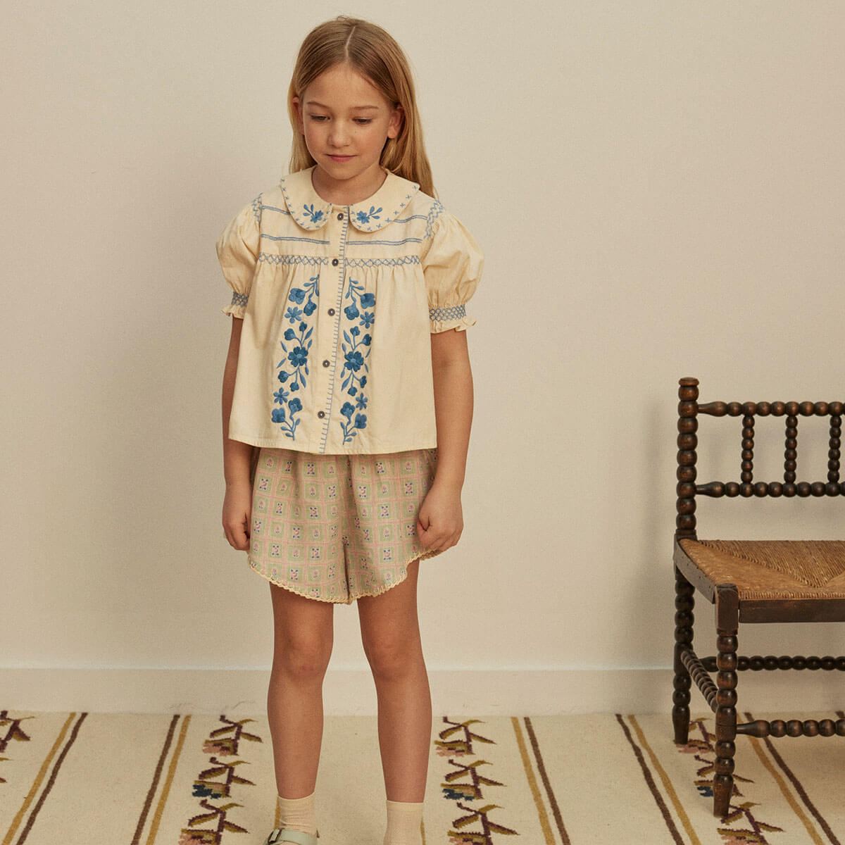 Heidi Blouse in Cream by Apolina – Junior Edition