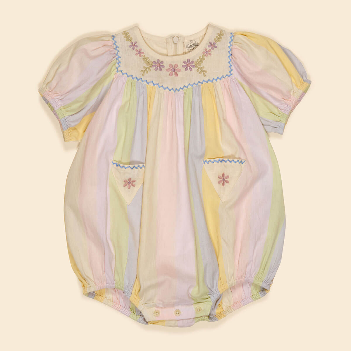 Kiki Baby Bubble Romper in Painters Stripe by Apolina – Junior Edition