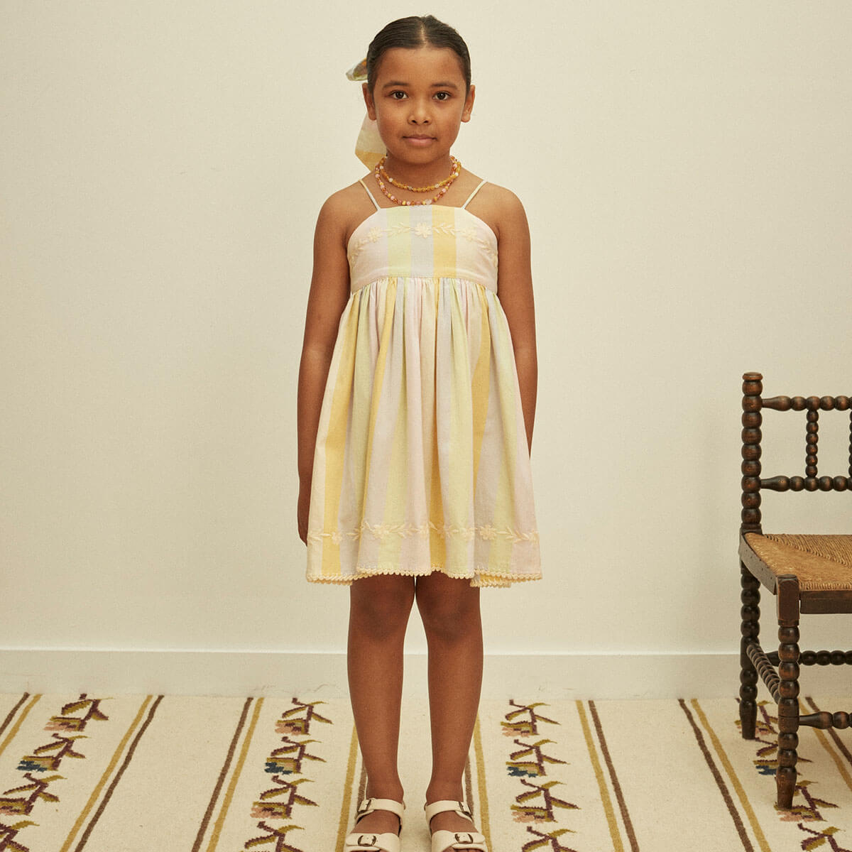 Magrit Sun Dress in Painters Stripe by Apolina – Junior Edition