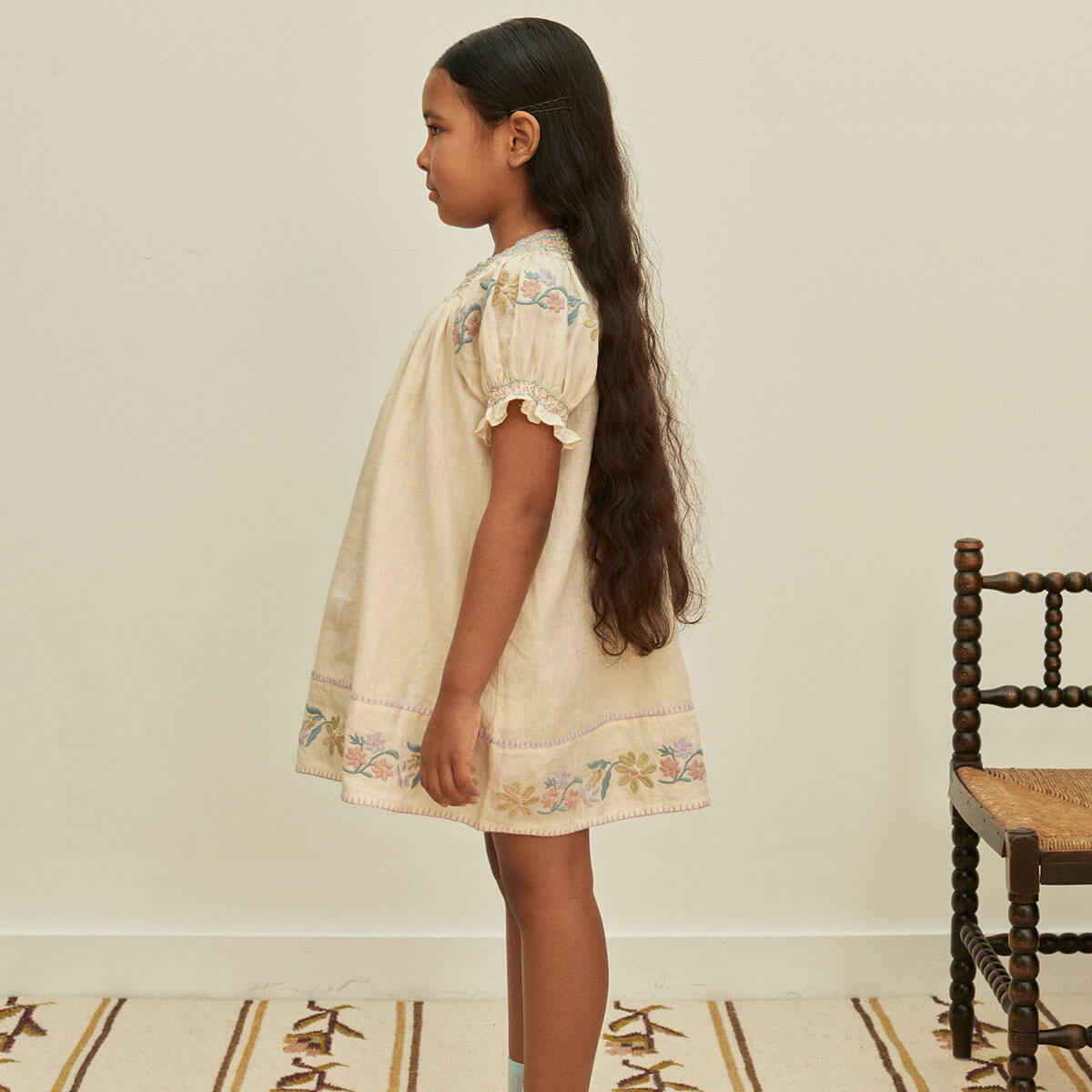 Verna Smock Dress in Cream by Apolina – Junior Edition