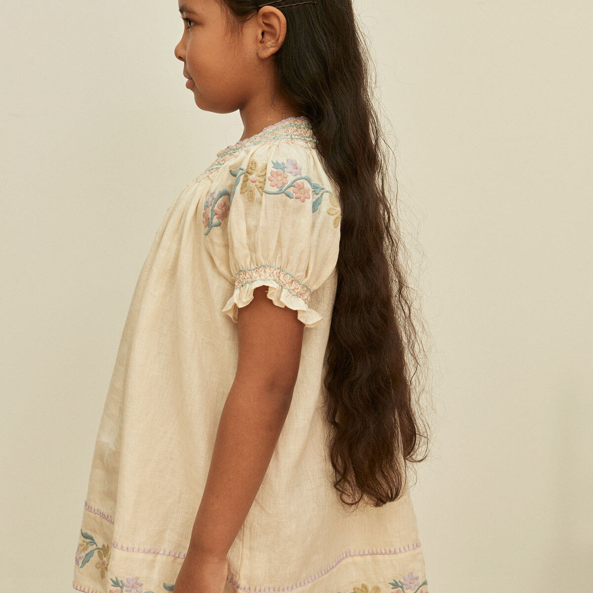 Apolina Verna Smock Dress in Cream – Junior Edition