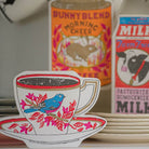 Birdy Tea Cup Greetings Card by Archivist Gallery