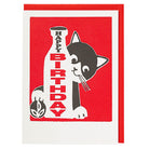 Cat Milk Bottle Birthday Greetings Card by Archivist Gallery