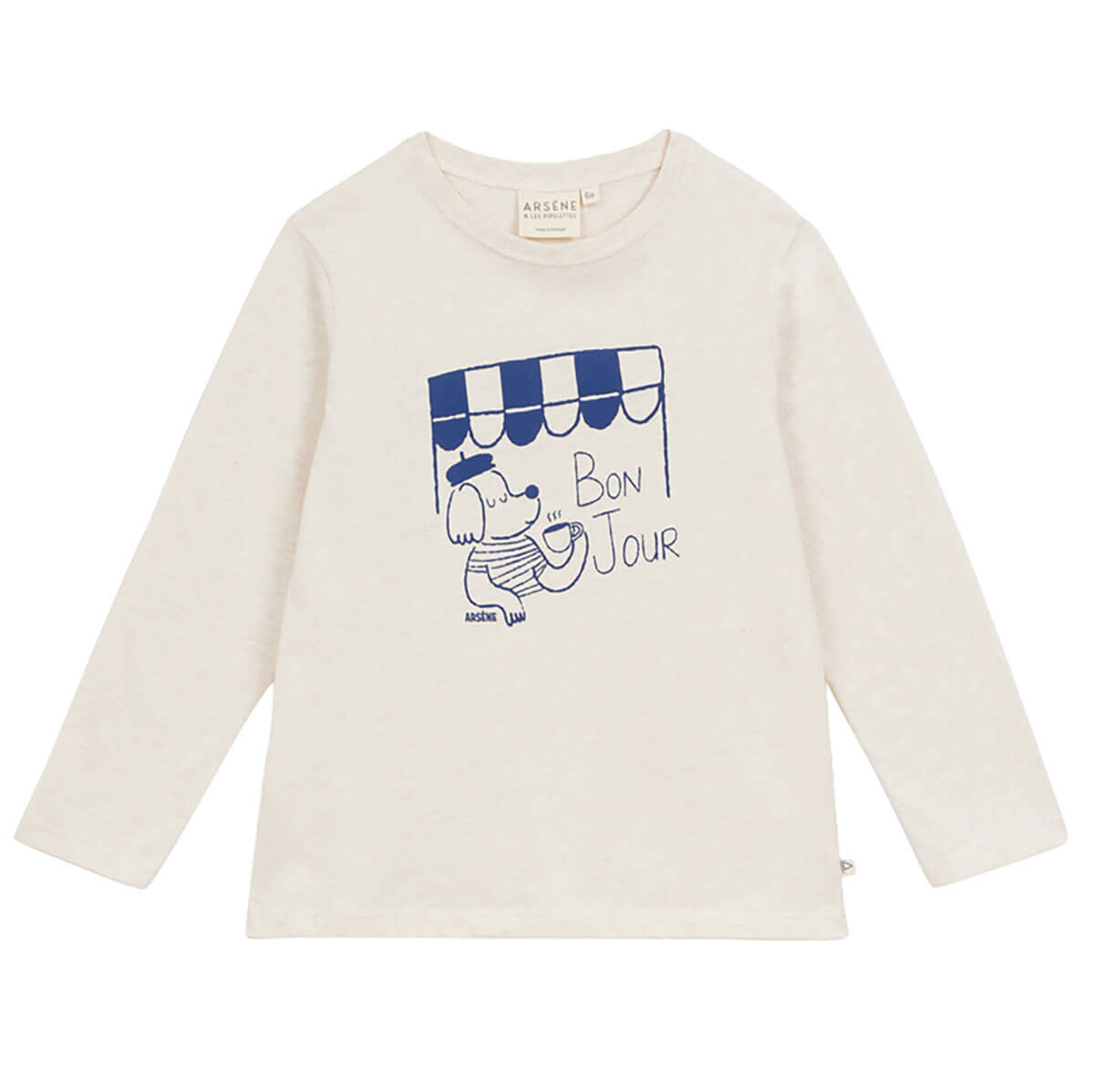 Bonjour T-Shirt in Sand Melange by Arsène & Les Pipelettes