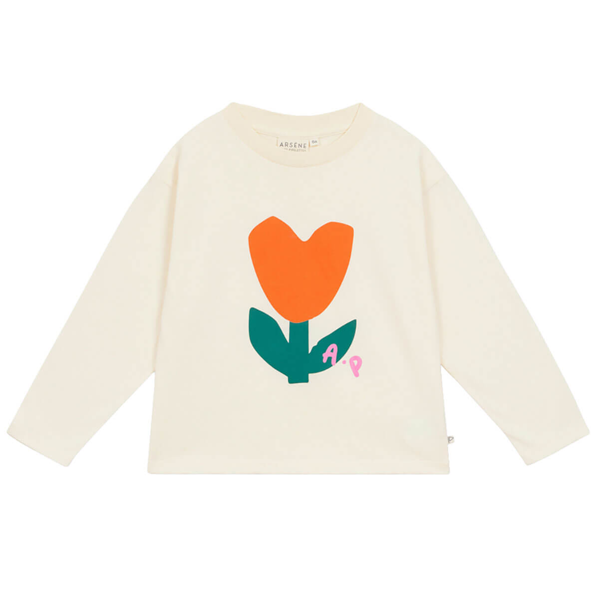 Flower Heart T-Shirt in Ecru by Arsène & Les Pipelettes