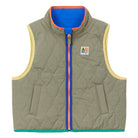 Two Tone Reversible Gilet in Khaki by Arsène & Les Pipelettes