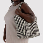 Cloud Bag in Black And Cream Gingham by Baggu