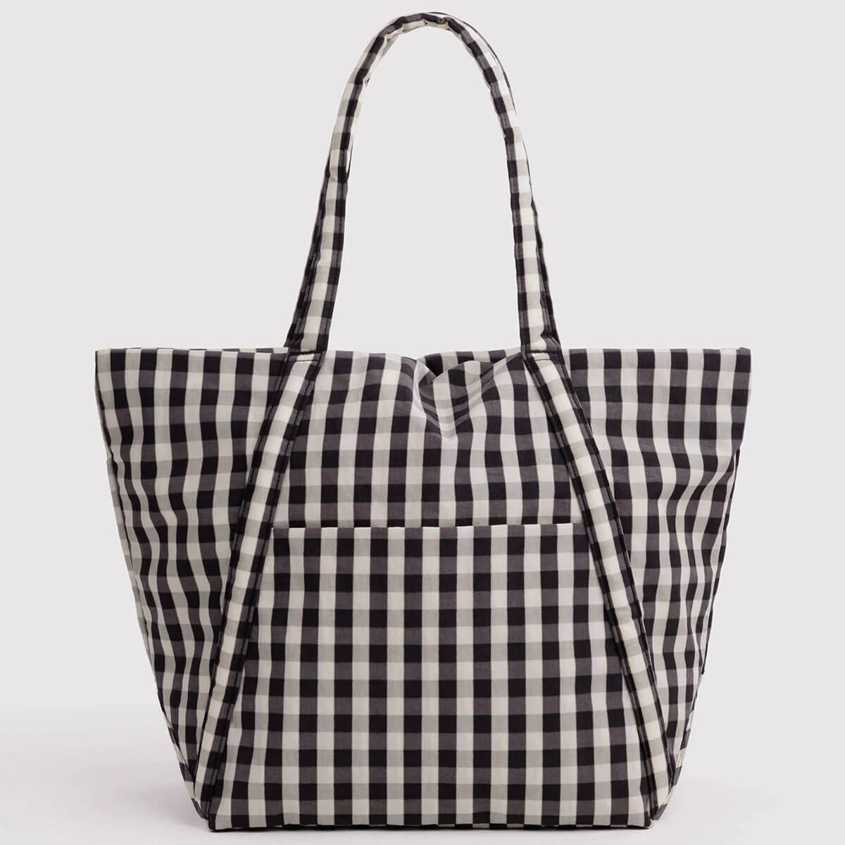 Cloud Bag in Black And Cream Gingham by Baggu