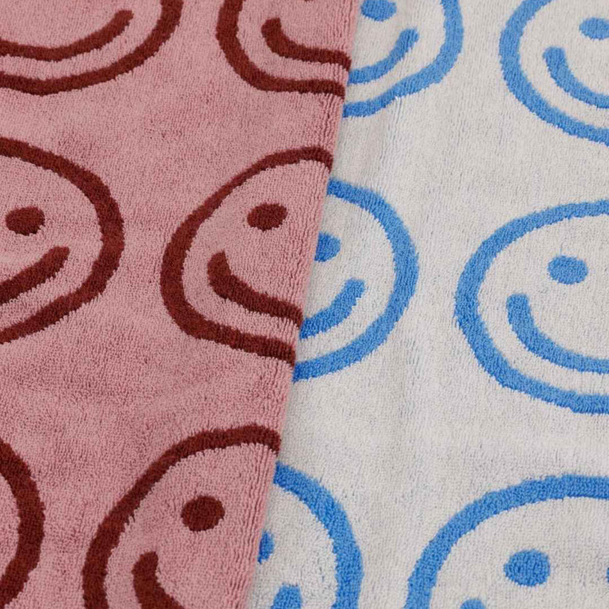Hand Towel in Sky Blue And Blush Happy by Baggu (Set of 2)