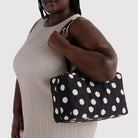 Medium Nylon Bowler Bag in Black And Cream Polka Dot by Baggu