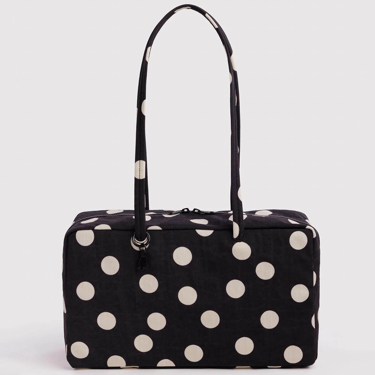 Medium Nylon Bowler Bag in Black And Cream Polka Dot by Baggu