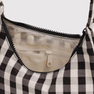 Mini Nylon Shoulder Bag in Black And Cream Gingham by Baggu