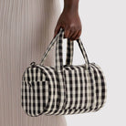 Nylon Duffle Bag in Black And Cream Gingham by Baggu