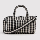 Nylon Duffle Bag in Black And Cream Gingham by Baggu