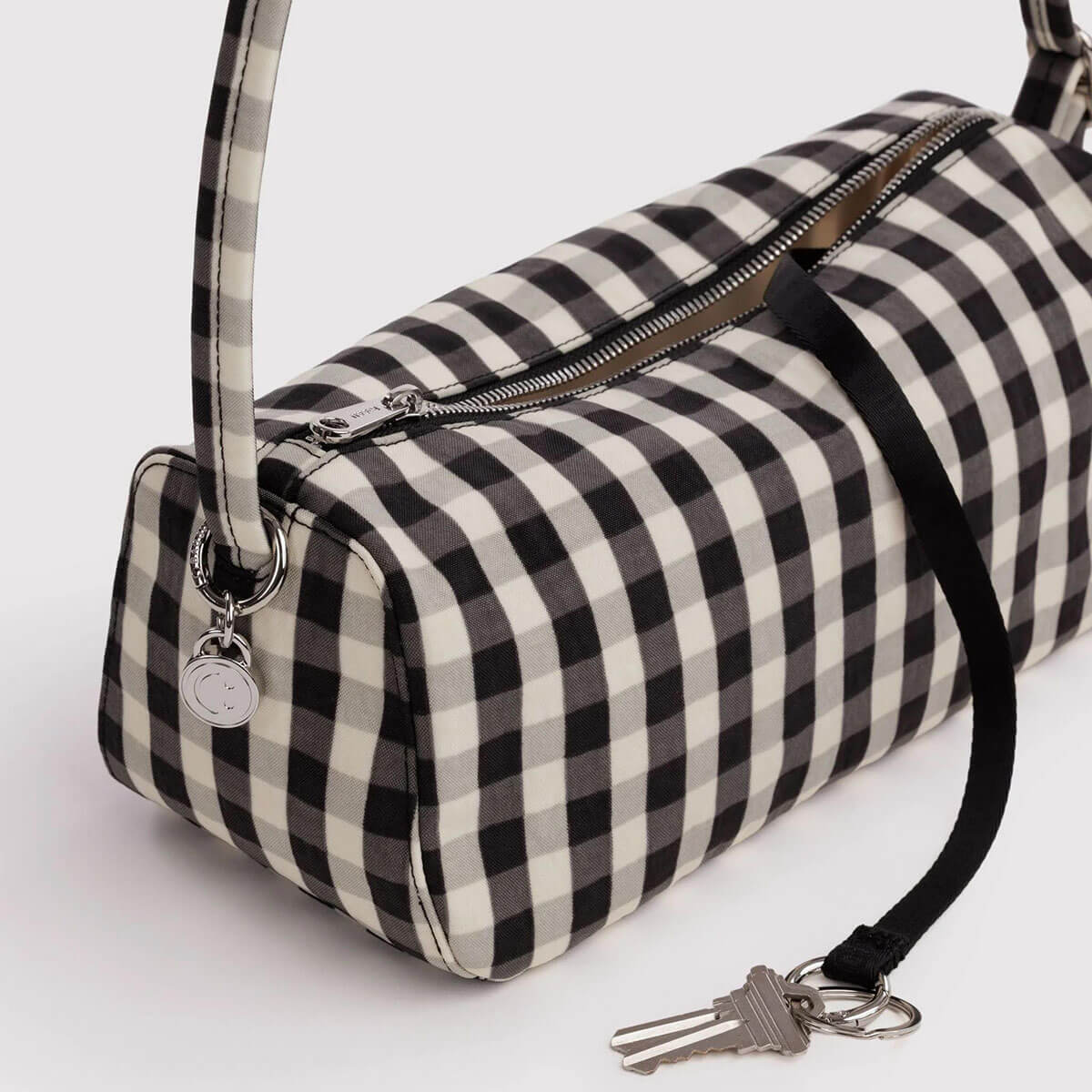 Nylon Loaf Bag in Black And Cream Gingham by Baggu