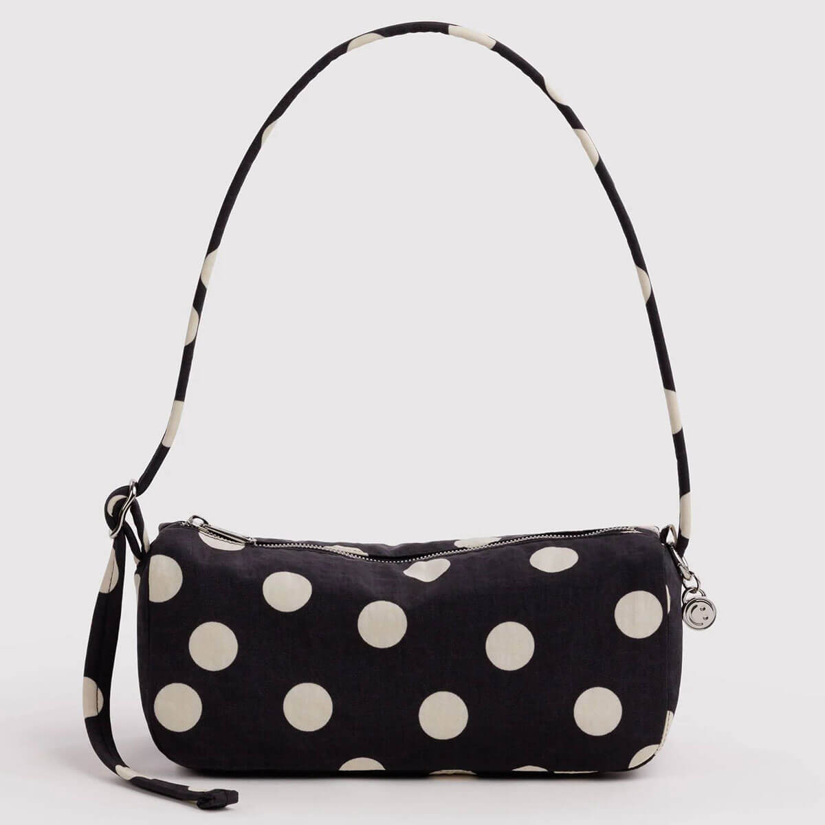 Nylon Loaf Bag in Black And Cream Polka Dot by Baggu