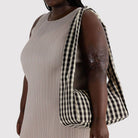 Nylon Meringue Bag in Black And Cream Gingham by Baggu