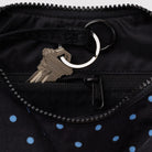 Small Nylon Crescent Bag in Black And Sky Blue Micro Dot by Baggu
