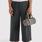 Small Nylon Duffle Bag in Black And Cream Gingham by Baggu