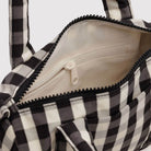 Small Nylon Duffle Bag in Black And Cream Gingham by Baggu
