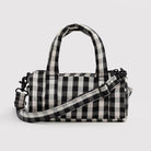 Small Nylon Duffle Bag in Black And Cream Gingham by Baggu