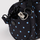 Small Nylon Duffle Bag in Black And Sky Blue Micro Dot by Baggu
