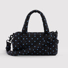 Small Nylon Duffle Bag in Black And Sky Blue Micro Dot by Baggu