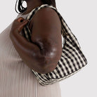 Small Nylon Meringue Bag in Black And Cream Gingham by Baggu