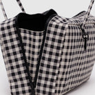 Nylon Bowler Bag in Black and White Gingham by Baggu