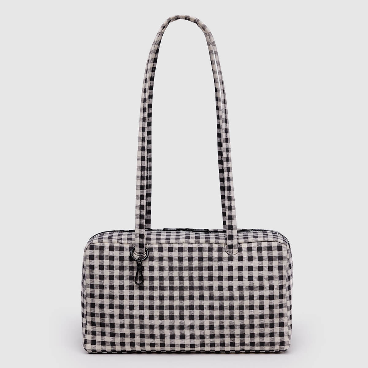Nylon Bowler Bag in Black and White Gingham by Baggu