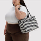 Everyday Cloud Bag in Black And Cream Gingham by Baggu