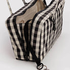 Nylon Bowler Bag in Black and Cream Gingham by Baggu