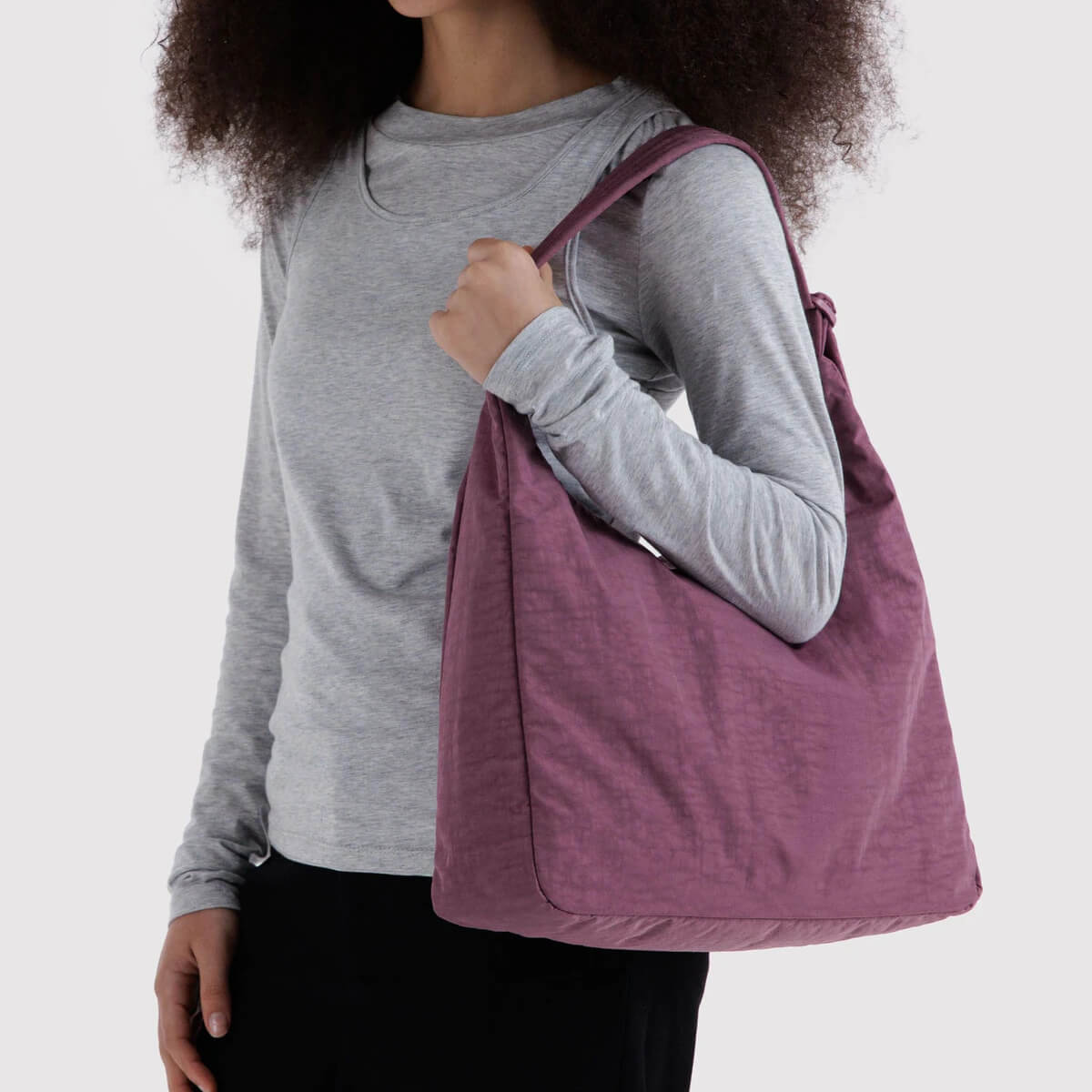 Nylon Shoulder Bag in Wild Plum by Baggu