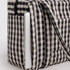 Small Cloud Carry-On Bag in Black and Cream Gingham by Baggu