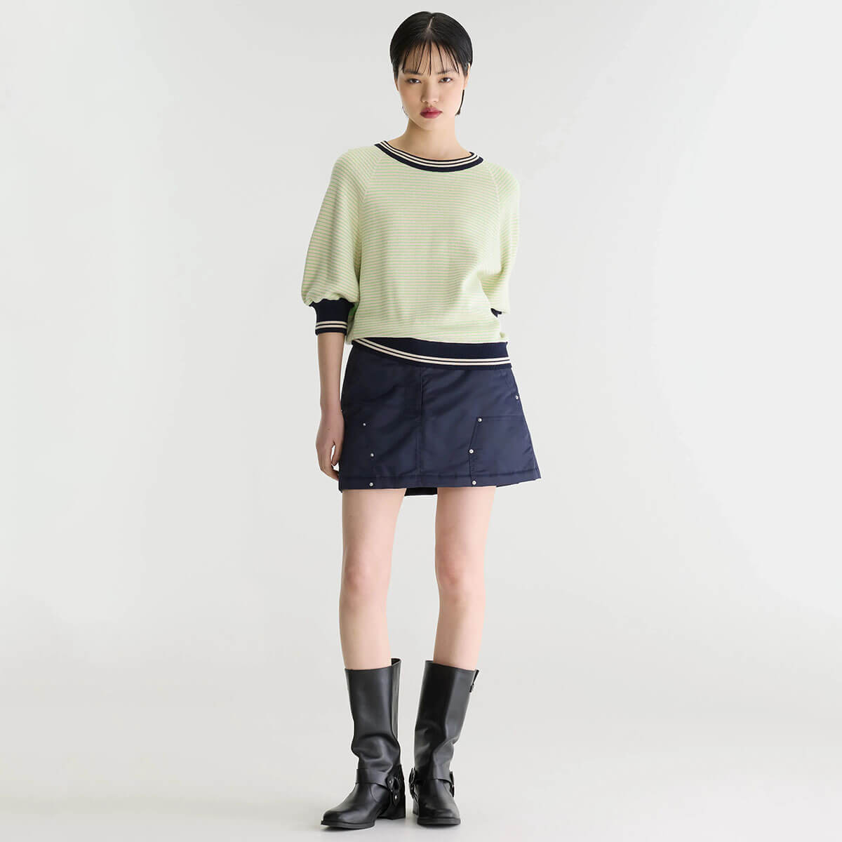 Anglet Crewneck Sweater in Ivory / Navy / Vegas by Bellerose