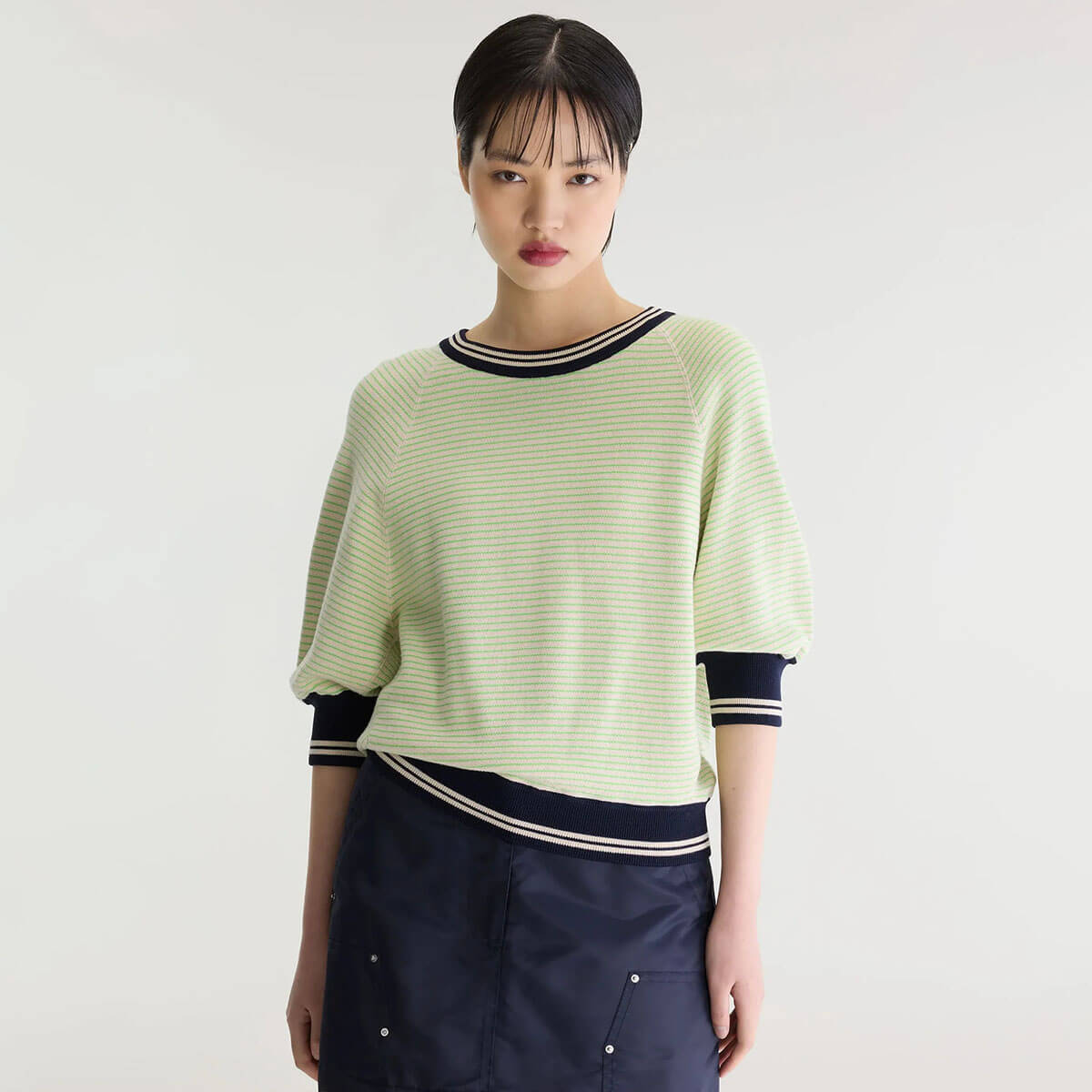 Anglet Crewneck Sweater in Ivory / Navy / Vegas by Bellerose