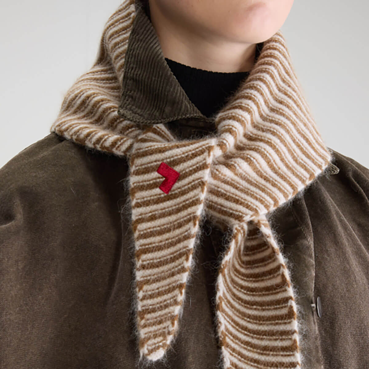 Dusol Triangle Scarf in Cream Stripe by Bellerose