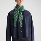 Dusol Triangle Scarf in Fluo Green Stripe by Bellerose