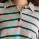 Dussy Striped Polo Sweater in Heather Grey by Bellerose