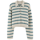 Dussy Striped Polo Sweater in Heather Grey by Bellerose