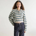Dussy Striped Polo Sweater in Heather Grey by Bellerose