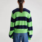Dusto Striped Polo Sweater in Navy / Green by Bellerose