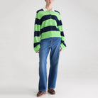 Dusto Striped Polo Sweater in Navy / Green by Bellerose