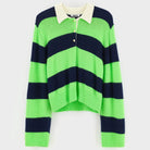 Dusto Striped Polo Sweater in Navy / Green by Bellerose