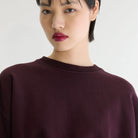 Fancy Cropped Crewneck Sweatshirt in Burgundy by Bellerose