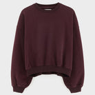 Fancy Cropped Crewneck Sweatshirt in Burgundy by Bellerose