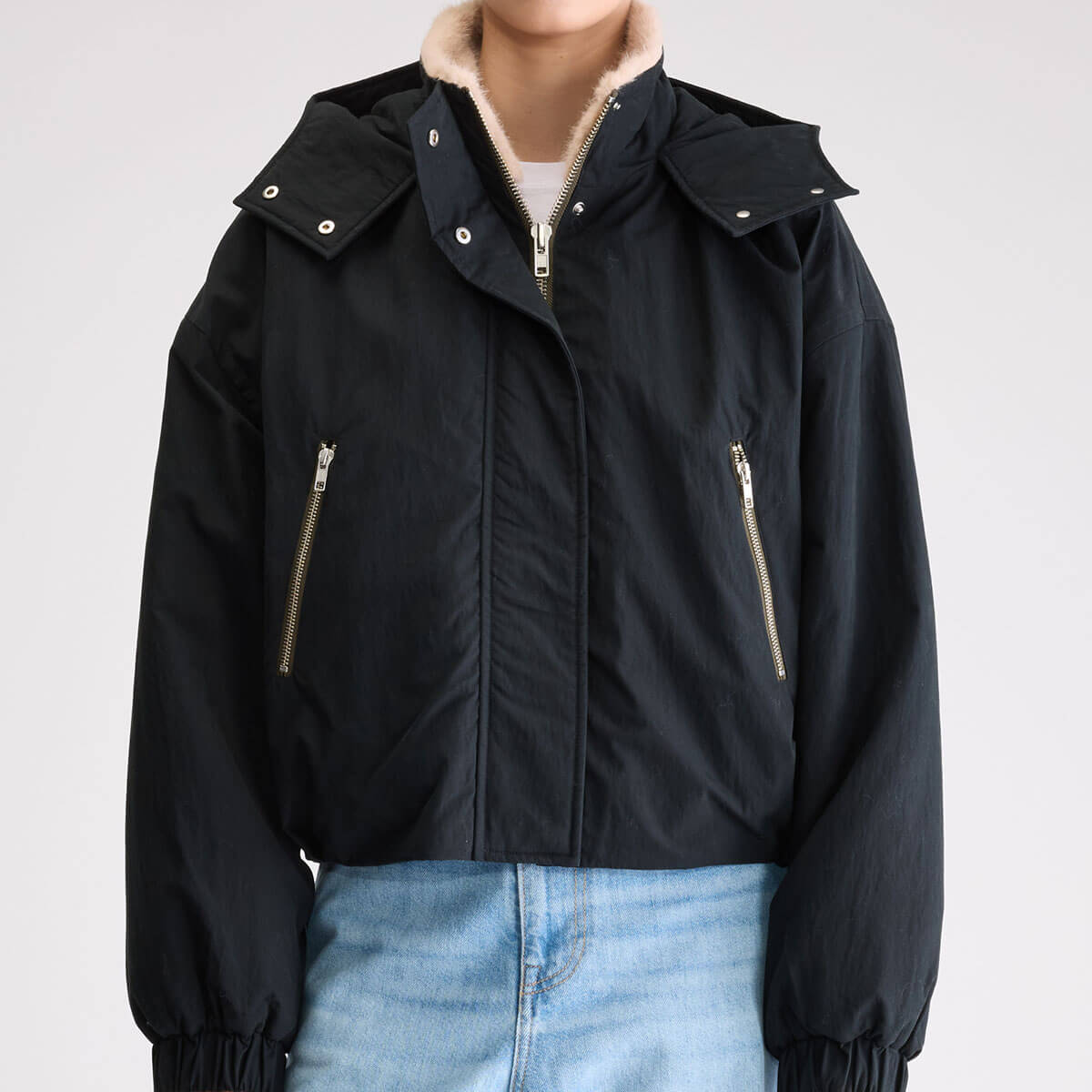Herna Cropped Jacket in Black Beauty by Bellerose