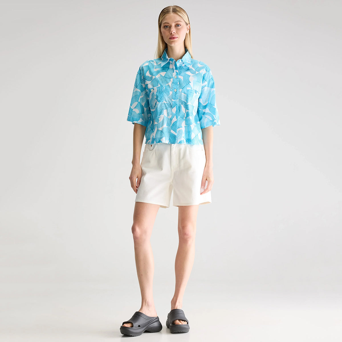 Franky Short Sleeve Shirt in Blue Print by Bellerose – Junior Edition