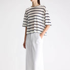 Vydel T-Shirt in White Stripe by Bellerose