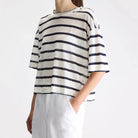 Vydel T-Shirt in White Stripe by Bellerose